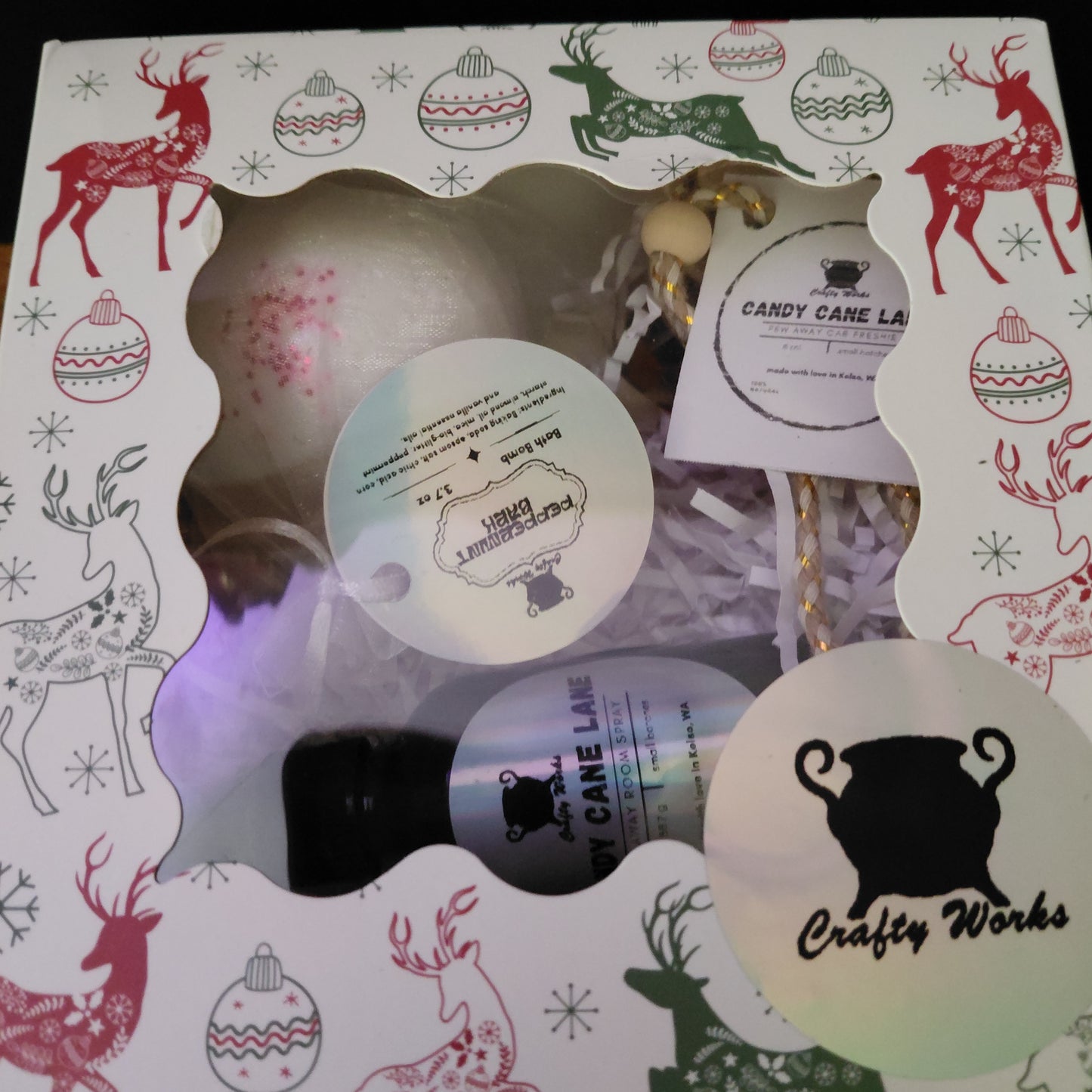 Christmas Spa Boxes - Three Kings, Partners In 'Nog, and Peppermint Bark in Two Styles