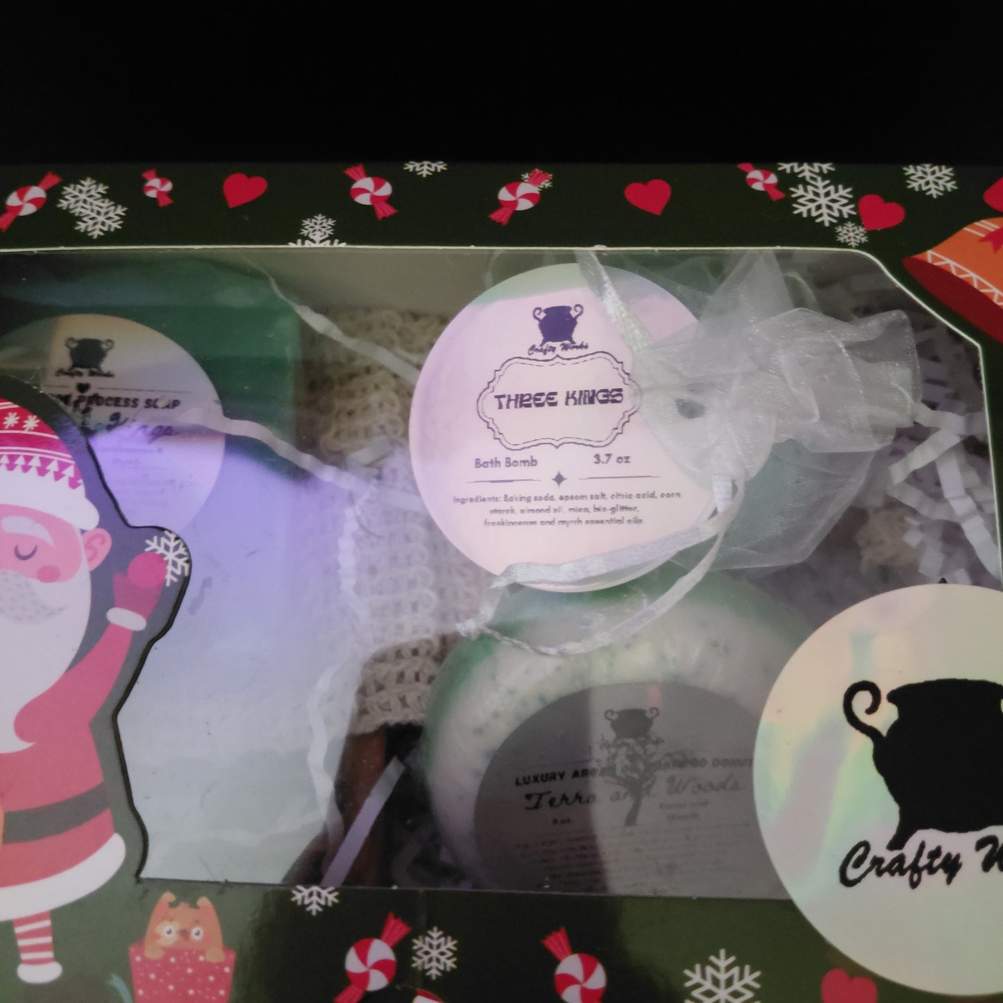 Christmas Spa Boxes - Three Kings, Partners In 'Nog, and Peppermint Bark in Two Styles