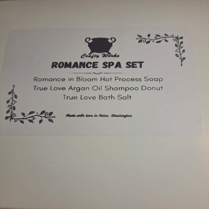 Romance Spa Box - Romance in Bloom Hot Process Soap, True Love Shampoo Donut and True Love Bath Salt